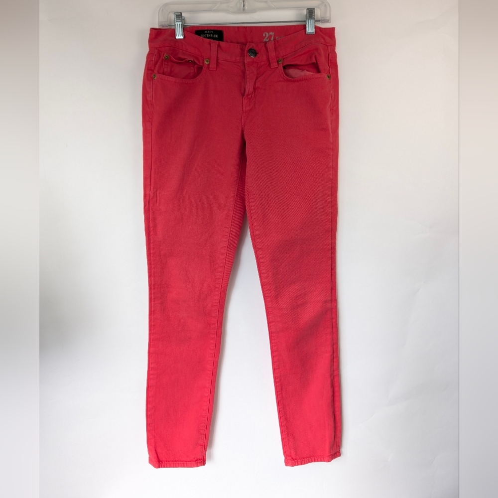 J.Crew Toothpick Skinny Corduroy Pants Bright Pink Stretch Tall – Women’s 27